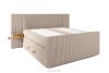 LILIUM PRO Boxspringbett mit LED-Nachttischen Doppelzimmer hart 160 cm Doppelmatratze + HR-Topper Cordstoff in Taupe taupe - Foto 4