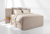 LILIUM PRO Boxspringbett mit LED-Nachttischen Doppelzimmer hart 160 cm Doppelmatratze + HR-Topper Cordstoff in Taupe taupe - Foto 2