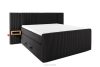 LILIUM PRO Boxspringbett mit LED-Nachttischen Doppelzimmer hart 160 cm Doppelmatratze + Visco-Topper Cordstoff schwarz schwarz - Foto 3