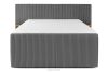 LILIUM PRO Boxspringbett mit LED-Nachttischen Doppelzimmer hart 160 cm Doppelmatratze + Visco-Topper Cordstoff grau grau - Foto 6
