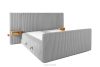 LILIUM PRO Boxspringbett mit LED-Nachttischen Doppelzimmer hart 160 cm Doppelmatratze + Visco-Topper Cordstoff hellgrau hellgrau - Foto 5