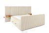 LILIUM PRO Boxspringbett mit LED-Nachttischen Doppelzimmer hart 160 cm Doppelmatratze + Visco-Topper Cordstoff beige beige - Foto 5