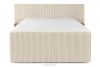 LILIUM PRO Boxspringbett mit LED-Nachttischen Doppelzimmer hart 160 cm Doppelmatratze + Visco-Topper Cordstoff beige beige - Foto 6