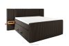 LILIUM PRO Boxspringbett mit LED-Nachttischen Doppelzimmer hart 160 cm Doppelmatratze + Visco-Topper Cordstoff dunkelbraun dunkelbraun - Foto 1