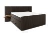 LILIUM PRO Boxspringbett mit LED-Nachttischen Doppelzimmer hart 160 cm Doppelmatratze + Visco-Topper Cordstoff dunkelbraun dunkelbraun - Foto 3