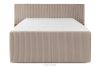 LILIUM PRO Boxspringbett mit LED-Nachttischen Doppelzimmer hart 160 cm Doppelmatratze + Visco-Topper Cordstoff taupe taupe - Foto 6
