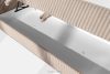 LILIUM PRO Boxspringbett mit LED-Nachttischen Doppelzimmer hart 160 cm Doppelmatratze + Visco-Topper Cordstoff taupe taupe - Foto 14