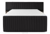 LILIUM PRO Boxspringbett mit LED-Nachttischen Doppelzimmer mittelhart 180 cm Doppelmatratze + HR-Topper Cordstoff schwarz schwarz - Foto 6