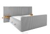 LILIUM PRO Boxspringbett mit LED-Nachttischen Doppelzimmer mittelhart 180 cm Doppelmatratze + HR-Topper Cordstoff in Hellgrau hellgrau - Foto 5