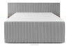 LILIUM PRO Boxspringbett mit LED-Nachttischen Doppelzimmer mittelhart 180 cm Doppelmatratze + HR-Topper Cordstoff in Hellgrau hellgrau - Foto 6