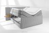 LILIUM PRO Boxspringbett mit LED-Nachttischen Doppelzimmer mittelhart 180 cm Doppelmatratze + HR-Topper Cordstoff in Hellgrau hellgrau - Foto 9