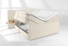LILIUM PRO Boxspringbett mit LED-Nachttischen Doppelzimmer mittelhart 180 cm Doppelmatratze + HR-Topper Cordstoff weiß/ecru weiß/ecru - Foto 9