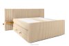 LILIUM PRO Boxspringbett mit LED-Nachttischen Doppelzimmer mittelhart 180 cm Doppelmatratze + HR-Topper Cordstoff sandfarben sandfarben - Foto 4