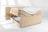 LILIUM PRO Boxspringbett mit LED-Nachttischen Doppelzimmer mittelhart 180 cm Doppelmatratze + HR-Topper Cordstoff sandfarben sandfarben - Foto 9