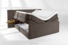 LILIUM PRO Boxspringbett mit LED-Nachttischen Doppelzimmer mittelhart 180 cm Doppelmatratze + HR-Topper Cordstoff in Braun braun - Foto 9