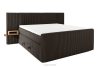 LILIUM PRO Boxspringbett mit LED-Nachttischen Doppelzimmer mittelhart 180 cm Doppelmatratze + HR-Topper Cordstoff in Dunkelbraun dunkelbraun - Foto 3