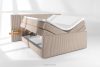 LILIUM PRO Boxspringbett mit LED-Nachttischen Doppelzimmer mittelhart 180 cm Doppelmatratze + HR-Topper Cordstoff in Taupe taupe - Foto 9