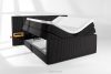 LILIUM PRO Boxspringbett mit LED-Nachttischen Doppelzimmer mittelhart 180 cm Doppelmatratze + Visco-Topper Cordstoff schwarz schwarz - Foto 9