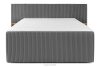 LILIUM PRO Boxspringbett mit LED-Nachttischen Doppelzimmer mittelhart 180 cm Doppelmatratze + Visco-Topper Cordstoff grau grau - Foto 6