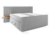 LILIUM PRO Boxspringbett mit LED-Nachttischen Doppelzimmer mittelhart 180 cm Doppelmatratze + Visco-Topper Cordstoff hellgrau hellgrau - Foto 4