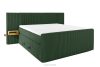 LILIUM PRO Boxspringbett mit LED-Nachttischen Doppelzimmer mittelhart 180 cm Doppelmatratze + Visco-Topper Cordstoff in Dunkelgrün dunkelgrün - Foto 1