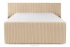 LILIUM PRO Boxspringbett mit LED-Nachttischen Doppelzimmer mittelhart 180 cm Doppelmatratze + Visco-Topper Cordstoff sandfarben sandfarben - Foto 6