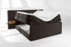 LILIUM PRO Boxspringbett mit LED-Nachttischen Doppelzimmer mittelhart 180 cm Doppelmatratze + Visco-Topper Cordstoff in Dunkelbraun dunkelbraun - Foto 9