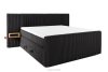LILIUM PRO Boxspringbett mit LED-Nachttischen Doppelzimmer hart 180 cm Doppelmatratze + HR-Topper Cordstoff schwarz schwarz - Foto 3