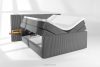LILIUM PRO Boxspringbett mit LED-Nachttischen Doppelzimmer hart 180 cm Doppelmatratze + HR-Topper Cordstoff grau grau - Foto 9
