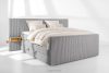 LILIUM PRO Boxspringbett mit LED-Nachttischen Doppelzimmer hart 180 cm Doppelmatratze + HR-Topper aus hellgrauem Cordstoff hellgrau - Foto 2