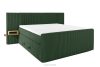 LILIUM PRO Boxspringbett mit LED-Nachttischen Doppelzimmer hart 180 cm Doppelmatratze + HR-Topper aus dunkelgrünem Cordstoff dunkelgrün - Foto 3