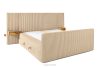 LILIUM PRO Boxspringbett mit LED-Nachttischen Doppelzimmer hart 180 cm Doppelmatratze + HR-Topper Cordstoff sandfarben sandfarben - Foto 5