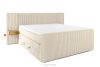LILIUM PRO Boxspringbett mit LED-Nachttischen Doppelzimmer hart 180 cm Doppelmatratze + HR-Topper Cordstoff beige beige - Foto 1
