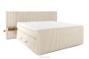 LILIUM PRO Boxspringbett mit LED-Nachttischen Doppelzimmer hart 180 cm Doppelmatratze + HR-Topper Cordstoff beige beige - Foto 3