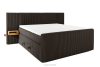 LILIUM PRO Boxspringbett mit LED-Nachttischen Doppelzimmer hart 180 cm Doppelmatratze + HR-Topper aus dunkelbraunem Cordstoff dunkelbraun - Foto 1