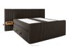 LILIUM PRO Boxspringbett mit LED-Nachttischen Doppelzimmer hart 180 cm Doppelmatratze + HR-Topper aus dunkelbraunem Cordstoff dunkelbraun - Foto 4