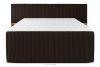 LILIUM PRO Boxspringbett mit LED-Nachttischen Doppelzimmer hart 180 cm Doppelmatratze + HR-Topper aus dunkelbraunem Cordstoff dunkelbraun - Foto 6