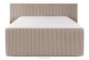 LILIUM PRO Boxspringbett mit LED-Nachttischen Doppelzimmer hart 180 cm Doppelmatratze + HR-Topper Cordstoff taupe taupe - Foto 6