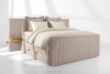 LILIUM PRO Boxspringbett mit LED-Nachttischen Doppelzimmer hart 180 cm Doppelmatratze + HR-Topper Cordstoff taupe taupe - Foto 2