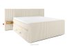 LILIUM PRO Boxspringbett mit LED-Nachttischen Doppelzimmer hart 180 cm Doppelmatratze + Visco-Topper Cordstoff weiß/ecru weiß/ecru - Foto 1