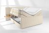 LILIUM PRO Boxspringbett mit LED-Nachttischen Doppelzimmer hart 180 cm Doppelmatratze + Visco-Topper Cordstoff beige beige - Foto 9
