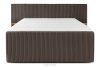 LILIUM PRO Boxspringbett mit LED-Nachttischen Doppelzimmer hart 180 cm Doppelmatratze + Visco-Topper Cordstoff braun braun - Foto 6