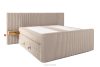 LILIUM PRO Boxspringbett mit LED-Nachttischen Doppelzimmer hart 180 cm Doppelmatratze + Visco-Topper Cordstoff taupe taupe - Foto 4