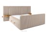 LILIUM PRO Boxspringbett mit LED-Nachttischen Doppelzimmer hart 180 cm Doppelmatratze + Visco-Topper Cordstoff taupe taupe - Foto 5