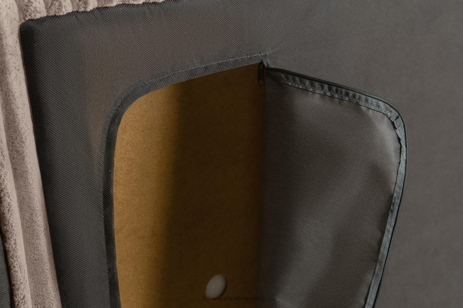LILIUM PRO Boxspringbett mit LED-Nachttischen Doppelzimmer hart 180 cm Doppelmatratze + Visco-Topper Cordstoff taupe taupe - Foto 19