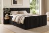 LILIUM PRO Boxspringbett mit LED-Nachttischen Doppelzimmer mittelhart 200 cm Doppelmatratze + HR-Topper Cordstoff schwarz schwarz - Foto 22