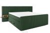 LILIUM PRO Boxspringbett mit LED-Nachttischen Doppelzimmer mittelhart 200 cm Doppelmatratze + HR-Topper Cordstoff dunkelgrün dunkelgrün - Foto 3