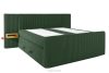 LILIUM PRO Boxspringbett mit LED-Nachttischen Doppelzimmer mittelhart 200 cm Doppelmatratze + HR-Topper Cordstoff dunkelgrün dunkelgrün - Foto 4
