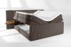 LILIUM PRO Boxspringbett mit LED-Nachttischen Doppelzimmer mittelhart 200 cm Doppelmatratze + HR-Topper Cordstoff in Braun braun - Foto 9