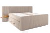 LILIUM PRO Boxspringbett mit LED-Nachttischen Doppelzimmer mittelhart 200 cm Doppelmatratze + HR-Topper Cordstoff in Taupe taupe - Foto 4